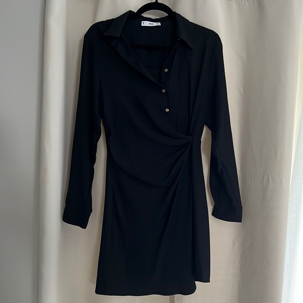 Black mango dress, long sleeve.